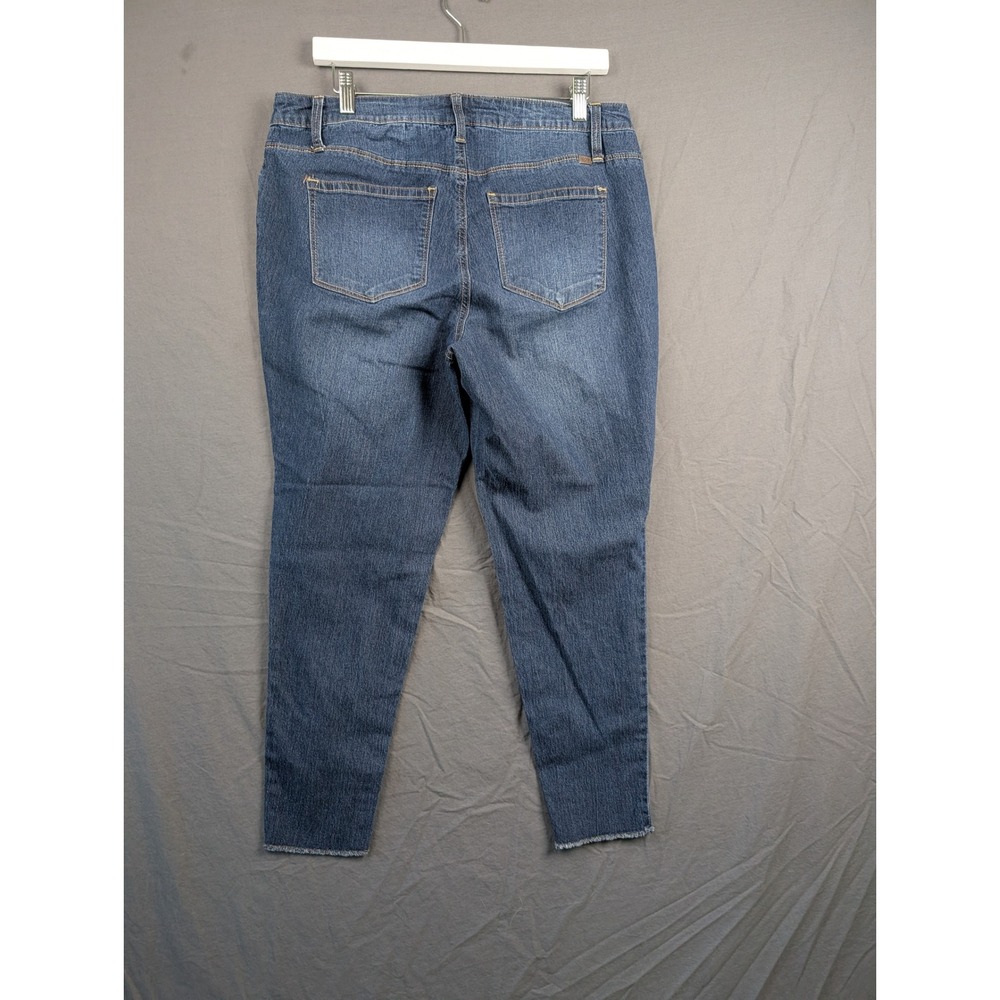 1822 Denim Womens 14W Blue Skinny Jeans‎ Raw Hem - Picture 2 of 9